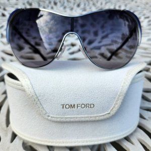 Tom Ford Sunglasses for Women Vanda Blue Curved Shield 757-TF364 89W FT0364 89W